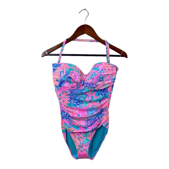 Lilly Pulitzer Flamenco Swimsuit Splendor in the Sand Sz 10 Bathing Suit - Picture 6 of 10